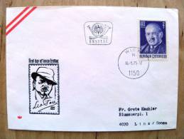 Cover Sent In Austria Osterreich Ersttag Fdc 1975 Leo Fall - Storia Postale
