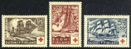 Finland B24-26 Mint Hinged Sailing Ships Semi-Postal Set From 1937 - Unused Stamps