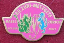 COURSE CYCLISTE 80 ZÜRI METZGETE - BASEL / ZÜRICH- DRAGON - LION - CYCLISME - VELO   - (VERT) - Wielrennen