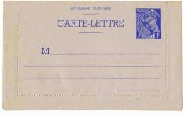 1939 - ENTIER - SUPERBE CARTE LETTRE NEUVE  Type Mercure 1f  - Yvert & Tellier N° 416 - Kaartbrieven