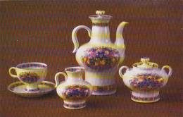 Russia Leningrad Coffee Set Russian Field 1973 Museum Of The Lomonosov Porcelain Factory - Porseleinkaarten