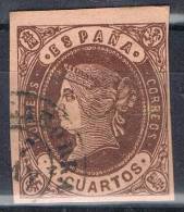 Sello 4 Cuartos Isabel II 1862, Fechador CALAHORRA (Logroño) Rioja, Num 58 º - Oblitérés