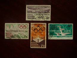 KUT 1968 OLYMPIC GAMES, MEXICO Issue 4 Values To 2/50  USED. - Kenya, Ouganda & Tanzanie