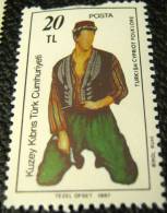 Cyprus 1987 Folk Dancer 20tl - Mint Damaged - Unused Stamps