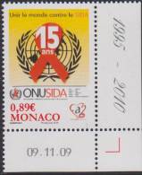 Monaco Mi 2997 UNO Against AIDS - 15th Anniversary Of UNAIDS - 2010 * * - Unused Stamps