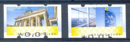 Germany ATM MiNr 6 7 Brandenburger Tor Berlin Und Posttower Bonn Versneden Mit Zahlnummer 2008 MNH XX - Timbres De Distributeurs [ATM]