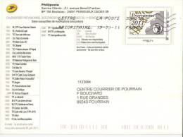 Pret à Poster PHILAPOSTE ( Calendrier Des émissions 1er Semestre 2011 - MonTimbraMoi Monde 20g ) - Prêts-à-poster:Stamped On Demand & Semi-official Overprinting (1995-...)