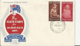 NEW ZEALAND 1952 –FDC CHILDREN TO HEALTH CAMP     W 2 STS   OF  OF 1/2-1 ½; 1-2 D (PRINCES ANNE & CHARLES), POSTM NORDWO - FDC