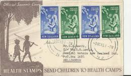 NEW ZEALAND 1949 –FDC CHILDREN TO HEALTH CAMP   ADDR. TO  WELLINGTON    W 2 STS  EACH OF  OF 1/2-1, 1-2 D (CHILD AND NUR - FDC