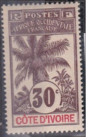 ⭐ Côte D'Ivoire - YT N° 28 * - Neuf Avec Charnière - 1906 / 1907 ⭐ - Ungebraucht