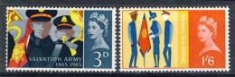 1965 Great Britain Set Of 2 MNH(**) Stamps Salvation Army Centennial Scott 424-25 - Unused Stamps