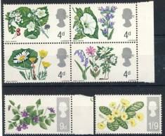 1967 Great Britain Set Of 6 MNH(**) Stamps Flowers Scott 488P-93P, All Values Are Phosphor - Unused Stamps