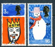 1966 Great Britain Set Of 2 MNH(**) Stamps Christmas Scott 478P-79P, All Values Are Phosphor - Unused Stamps