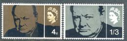 1965 Great Britain Set Of 2 MNH(**) Stamps Churchill Scott 420P-21P, All Values Are Phosphor - Unused Stamps