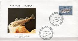 Greenland 1981-86. 5 FDCs. "Fish" - FDC