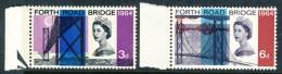 1964 Great Britain Set Of 2 MNH(**) Stamps Forth Road Bridge Scott 418P-419P, All Values Ar Phosphor - Unused Stamps