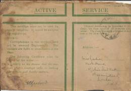 INGLATERRA PRIMERA  GUERRA MUNDIAL GREEN COVER UTILIZADO PARA EVITAR LA CENSURA DEL REGIMIENTO - WW1