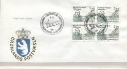 Greenland 1984-85. 4 FDCs - Blocks Of 4 Stamps. - FDC