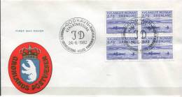 Greenland 1982-84. 4 FDCs - Blocks Of 4 Stamps. - FDC