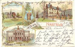 Krefeld, Farb-Litho, 1902 Nach Graslitz In Böhmen Versandt - Krefeld