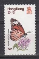 Hong Kong MNH Scott #357 $2 Danaus Genutia - Inklines To Left Of Wings - Ungebraucht