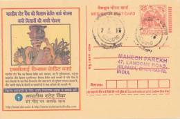 Used Postcard, Vegetable, Plant, Farmer Agrulture Loan, State Bank Of Inda Credit Card, Meghdoot - Légumes
