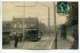 CPA :59 - Nord : Maubeuge : Dépôt Des Tramways : Animation , Tramways , Bâtiments , Cheminées ... - Maubeuge