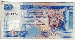 BILLET SRI LANKA - P.110 - 50 RUPEES - 15/11/1995 - PERSONNAGE - KRISS - BOUCLIER - Sri Lanka