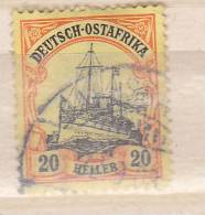 ALLEMAGNE AFRIQUE  ORIENTALE ALLEMANDE  N° 26 20H ROUGE ET NOIR S JAUNE YACHT IMPERIAL HOHENZOLLERN OBL - German East Africa