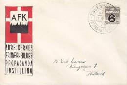 Denmark Sonderstempel AFK KØBENHAVN V. Propagandaudstilling 1941 Cover Brief Stamp Exhibition Waves Overprinted - Briefe U. Dokumente