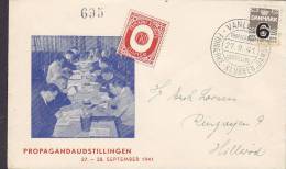 Denmark Sonderstempel VANLØSE Frimærke Klubben DAMSØ 1941 Cover Brief Stamp Exhibition Waves Overprinted - Lettres & Documents