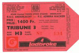 RSC ANDERLECHT - FC ADMIRA WACKER 1990 - COUPE DES VAINQUEURS DE COUPE 1990 (Ticket Football) - Tickets D'entrée