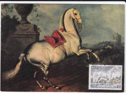 Carte-Maximum MONACO  N° Yvert 834 (CHEVAL LIPPIZAN) Obl Sp Ill 1er Jour - Cartes-Maximum (CM)