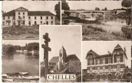 CHELLES - CPSM Multivues (mairie, Pont De Gournay Et De La Marne, église Et Gare) (bon état) - Chelles