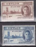 Ceylon, 1946, SG 400/1, Mint Hinged - Ceylan (...-1947)