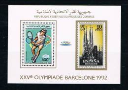 TENNIS - Comores 1989 -bloc 305 Michel -  Olympic Games Barcelone 1992 ** - Tennis