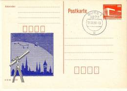 Privatganzsache Burg Teleskop Sternbild Satelit - Postcards - Used