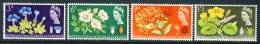 1964 Great Britain Set Of 4 MNH(**) Stamps Flowers Scott 414-417 - Unused Stamps