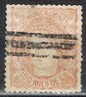 Sello 100 Mils Alegoria 1870, Barrado, Num 108bs º - Gebraucht