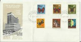 NEW ZEALAND 1970 – FDC DEFINITIVE SERIE - BUTTERFLIES - FARFALLE W 6  STS OF 1/2-1-2-2 1/2.3-4 C POSTM. WELLINGTON SEP 2 - FDC