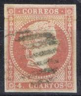 Sello 4 Cuartos Isabel II 1856, Fraude Al Correo, Num 48 º - Oblitérés