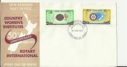 NEW ZEALAND 1971 – FDC 50 YEARS COUNTRY WOMEN'S INSTITUTES ROTARY INTERNATIONAL W 2  STS OF 4-10 C POSTM. WELLINGTON FEB - FDC