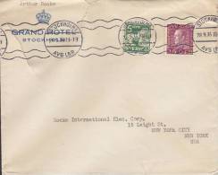 Sweden GRAND HOTEL, STOCKHOLM Avg. Lbr. 1935 Cover Brief To NEW YORK United States (2 Scans) - Lettres & Documents