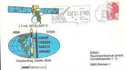 ARIANE L7 Enveloppe Illustrée Erno Oblitérée KOUROU Du 18/10/1983 - Europe