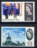 1965 Great Britain Set Of 2 MH (*) Stamps "BATTLE OF BRITAIN" Scott # 436-37 - Unused Stamps