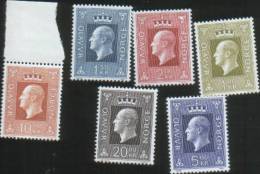 Norvegia Norway Norvege 1969 Re Olav V Nuovo Tipo 6v  ** MNH - Unused Stamps