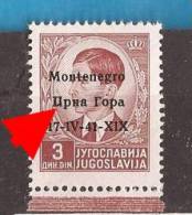 1941 X  5  MONTENEGRO CRNA GORA ITALIA OCCUPAZIONE ERROR -P-CIRILIKO NEVER HINGED - Montenegro