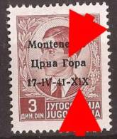 1941 X  5  MONTENEGRO CRNA GORA ITALIA OCCUPAZIONE ERROR  OVERPRINT  NEVER HINGED - Montenegro