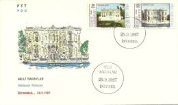 Turkey; FDC 1987 National Palaces - FDC