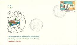 Turkey; FDC 1988 The Telephone Is In All Villages Of Turkey - FDC